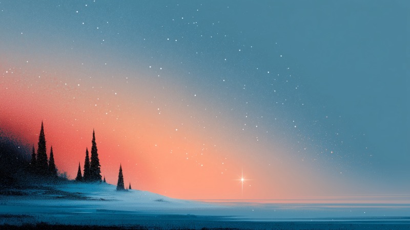 north star wallpaper, christmas spirit, cozy evenings, background for desktop wallpaper (horizontal)