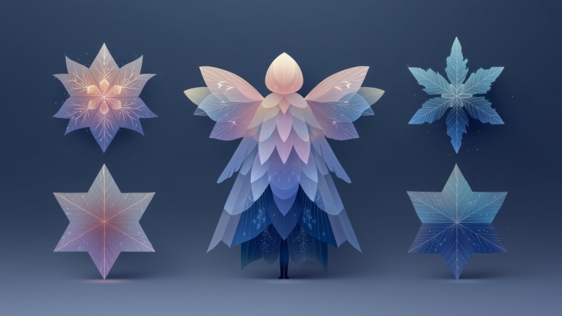 snow angel wallpaper, serene background, cold weather, background for desktop wallpaper (horizontal)