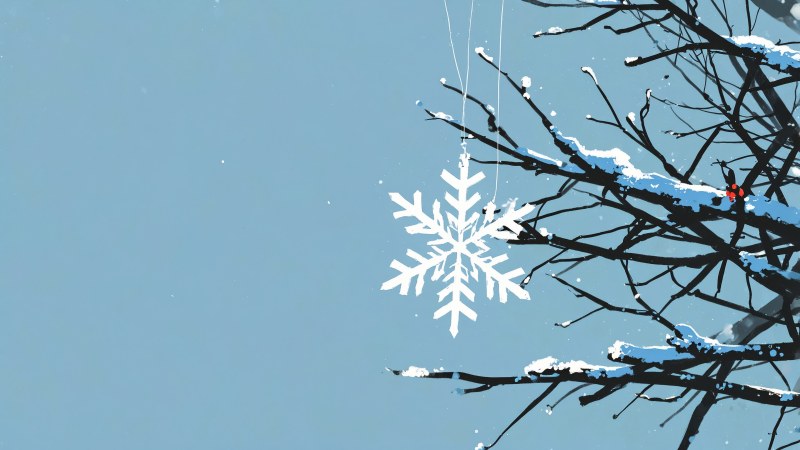 snowflake images wallpaper, winter decorations, christmas tree decor, background for desktop wallpaper (horizontal)