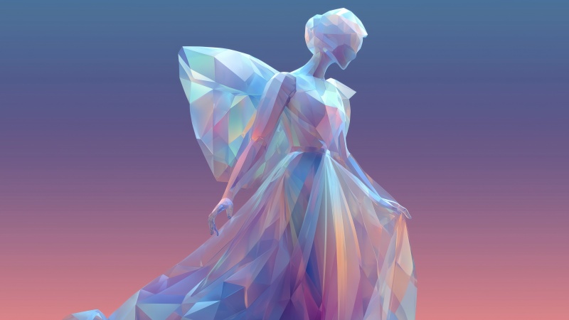 winter art wallpaper, crystal figurine, crystal art, background for desktop wallpaper (horizontal)