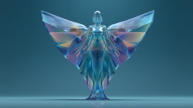 sculpture wallpaper, ice crystals, magical ice, background for desktop wallpaper (horizontal)