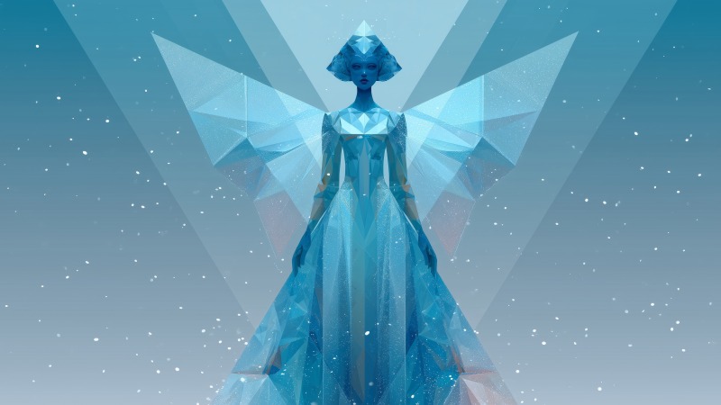 frost wallpaper, crystal sculpture, magical ice, background for desktop wallpaper (horizontal)