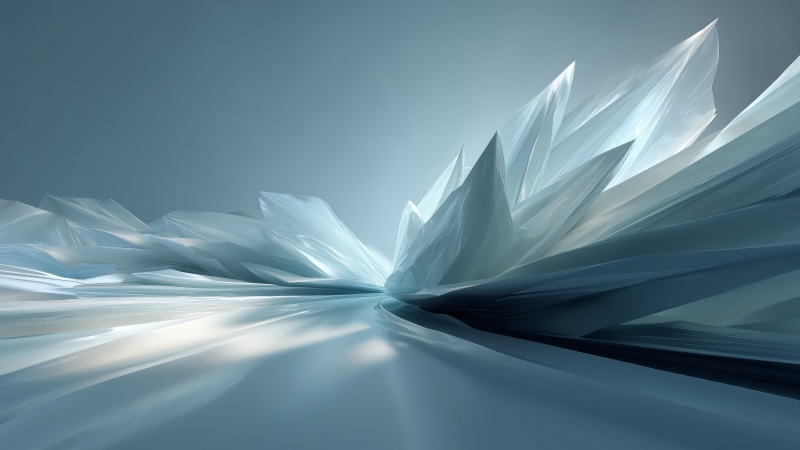 winter patterns wallpaper, cold color palette, crystalline art, background for desktop wallpaper (horizontal)