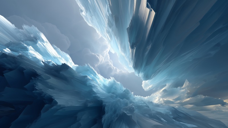 ice texture wallpaper, blue hues, crystalline formations, background for desktop wallpaper (horizontal)