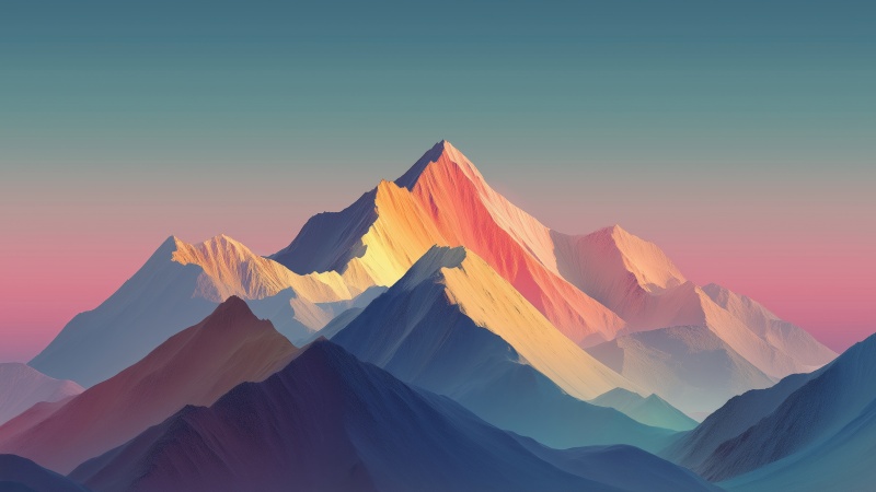 alpine abstract wallpaper, cold climate, minimal landscape, background for desktop wallpaper (horizontal)