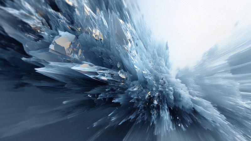 fractal wallpaper, icy shards, crystalline formations, background for desktop wallpaper (horizontal)