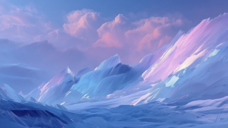 fractal wallpaper, icy shards, cold aesthetics, background for desktop wallpaper (horizontal)