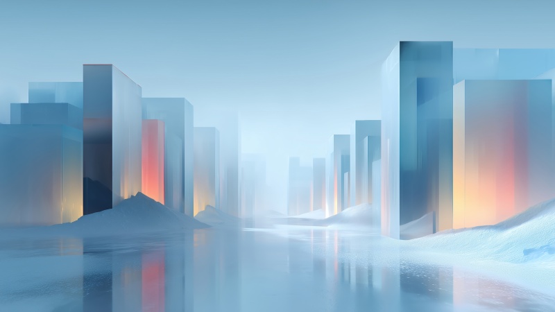 crystalline abstract wallpaper, faceted, rainbow colors, background for desktop wallpaper (horizontal)