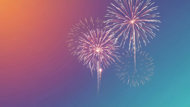 fireworks wallpaper, countdown, sparkling lights, background for desktop wallpaper (horizontal)