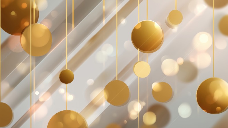 gold party decorations wallpaper, sequins, celebration decor, background for desktop wallpaper (horizontal)