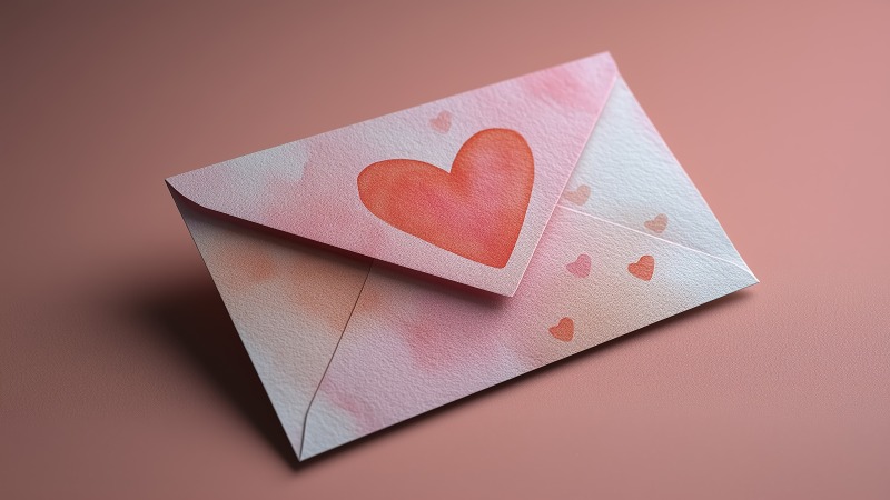 heartfelt message wallpaper, paper art, valentines craft, background for desktop wallpaper (horizontal)
