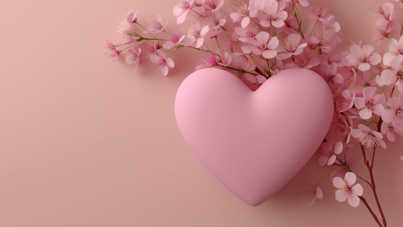 valentine gift wallpaper, heartfelt message, pastel hearts, background for desktop wallpaper (horizontal)