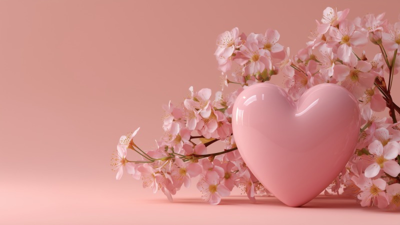 romantic flowers wallpaper, heart gifts, valentine gift, background for desktop wallpaper (horizontal)