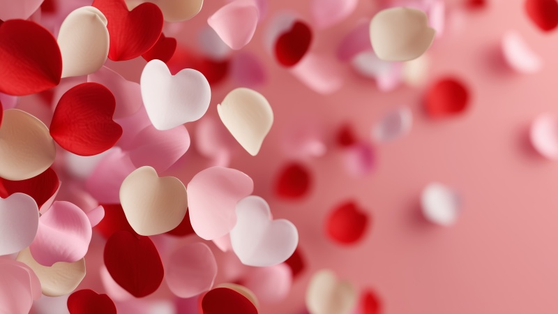 heart decorations wallpaper, floral design, forever love, background for desktop wallpaper (horizontal)