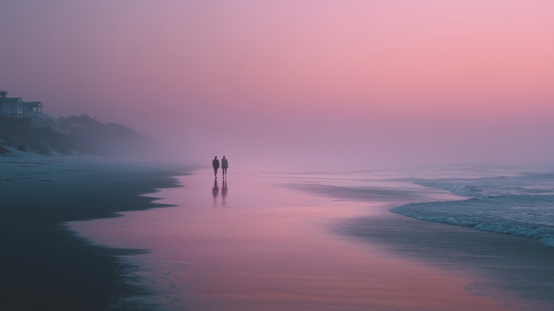 intimate moment wallpaper, romantic getaway, coastal vibes, background for desktop wallpaper (horizontal)