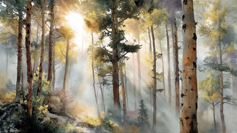 dreamy colors wallpaper, whimsical imagery, tranquil grove, background for desktop wallpaper (horizontal)