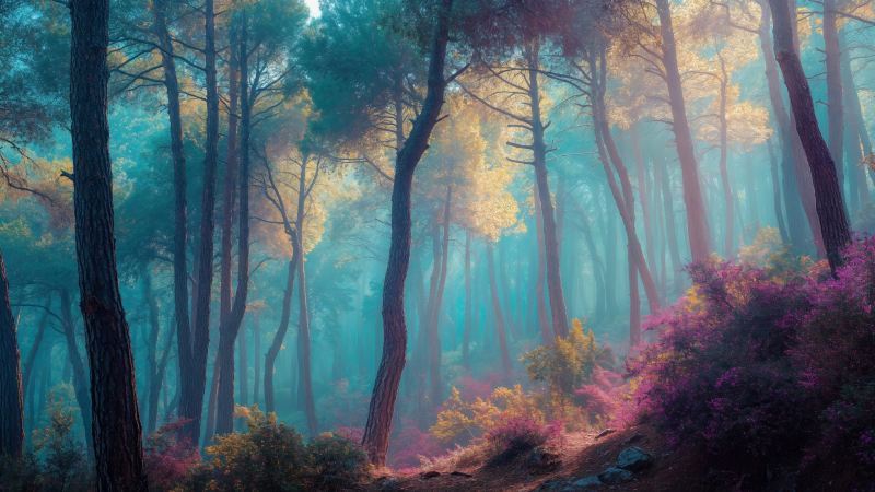 ethereal glow wallpaper, fantasy imagery, mystical vibes, background for desktop wallpaper (horizontal)