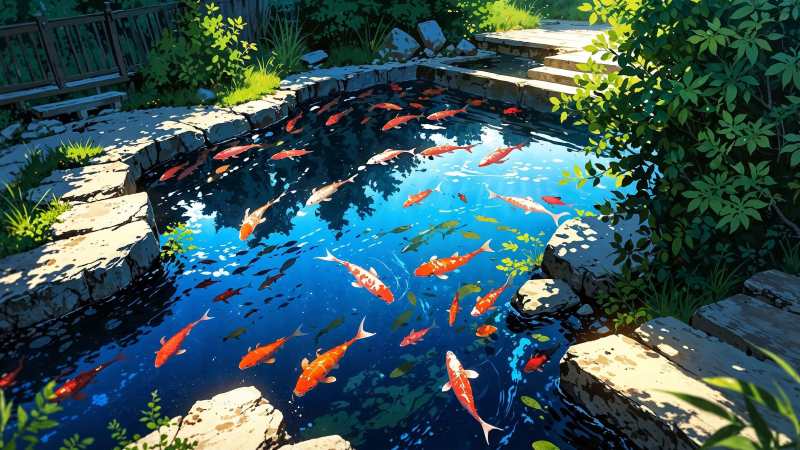 cultural aesthetics wallpaper, outdoor oasis, harmony, background for desktop wallpaper (horizontal)