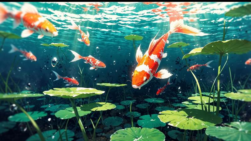 nature therapy wallpaper, mindfulness imagery, japanese garden, background for desktop wallpaper (horizontal)