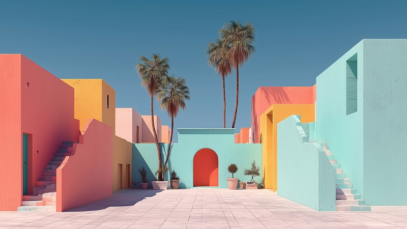 relaxing getaway wallpaper, ocean breeze, seaside escape, background for desktop wallpaper (horizontal)