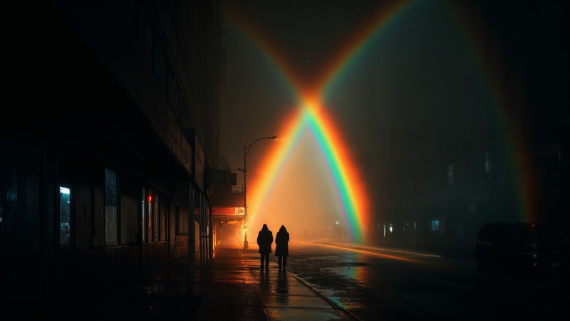 cityscape art wallpaper, street culture, vintage aesthetic, background for desktop wallpaper (horizontal)