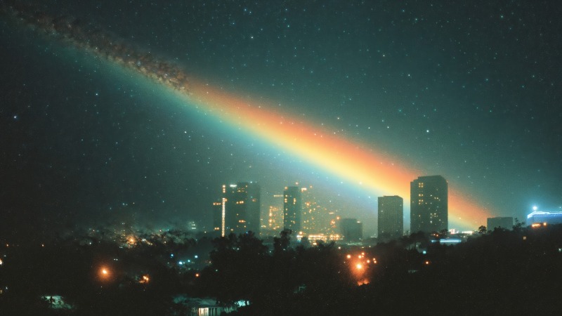 atmospheric lighting wallpaper, nightlife scene, bright neon, background for desktop wallpaper (horizontal)