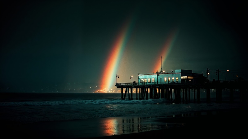 high contrast photography wallpaper, colorful dusk, waterfront views, background for desktop wallpaper (horizontal)