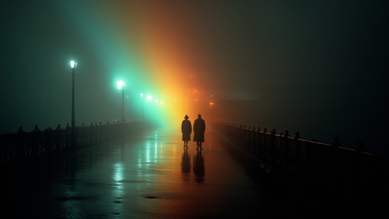 outdoor illumination wallpaper, colorful sunset, artistic lighting, background for desktop wallpaper (horizontal)