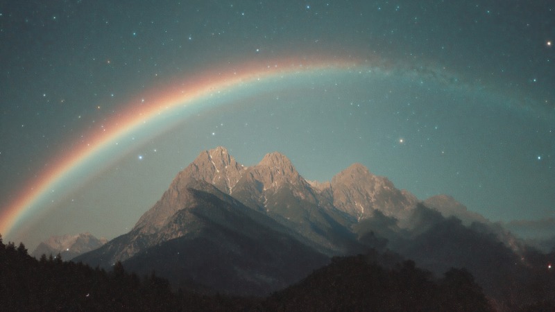 vivid colors wallpaper, rainbow mountains, mystical views, background for desktop wallpaper (horizontal)