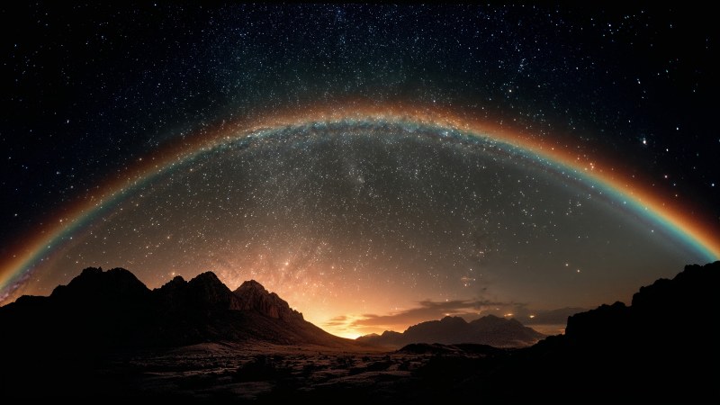 twilight scenery wallpaper, rainbow sunset, peaceful night, background for desktop wallpaper (horizontal)