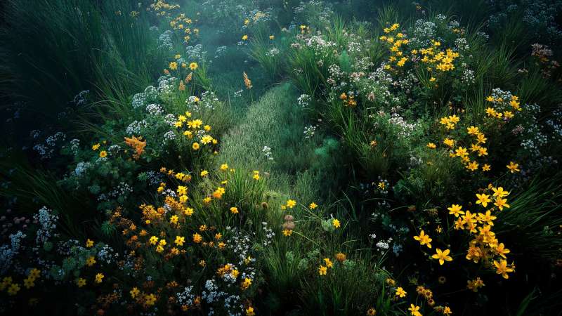 sunny wallpaper, green growth, picturesque views, background for desktop wallpaper (horizontal)