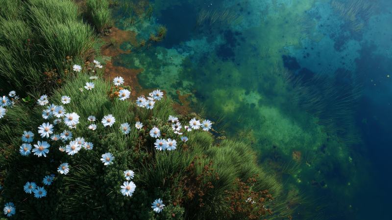 flower arrangement wallpaper, wildflower fields, spring beauty, background for desktop wallpaper (horizontal)
