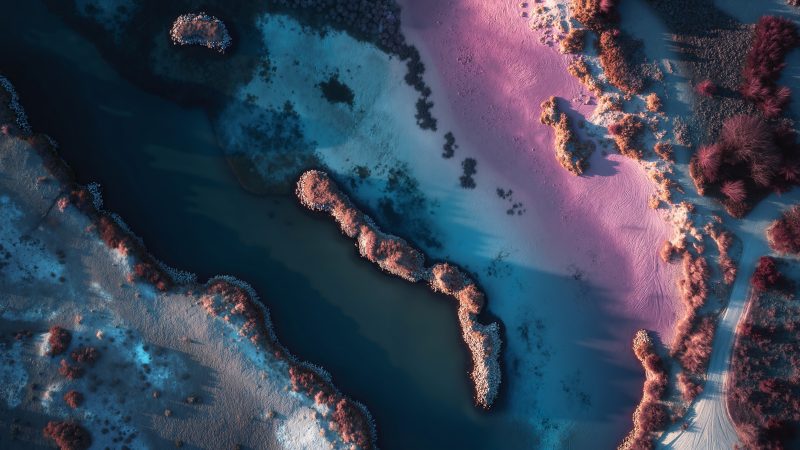 drone photography wallpaper, aerial view, blue waters, background for desktop wallpaper (horizontal)