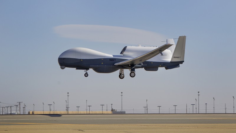 MQ-4C Triton, MQ-4C, drone, Surveillance UAV, USA Army, landing (horizontal)