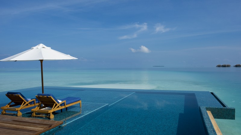 Conrad Rangali Maldives Luxury Resort, Best Hotels of 2017, tourism, travel, resort, vacation, pool, ocean, sea, sunbed, sky, blue (horizontal)