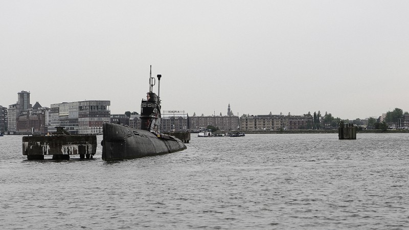 submarine, military, Amsterdam, Royal Netherlands Navy, sea, port (horizontal)