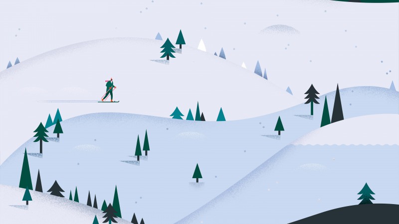 Android, 5k, 4k, HD wallpaper, winter, snow, mountains (horizontal)
