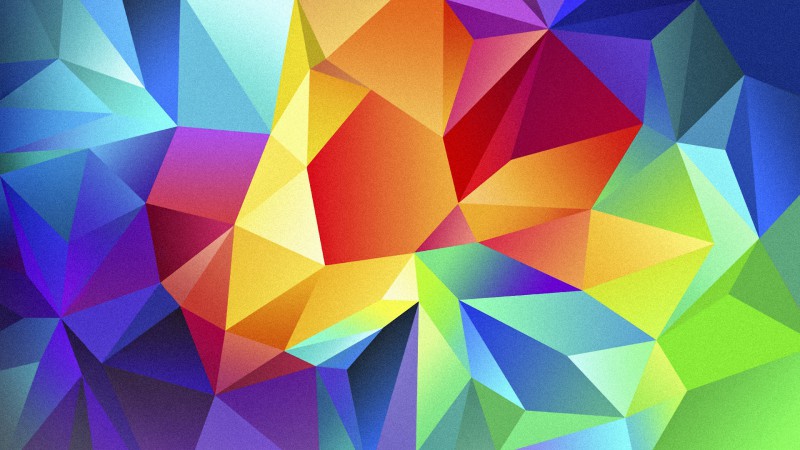 polygon, 4k, HD wallpaper, android, triangle, background, orange, red, blue, pattern (horizontal)