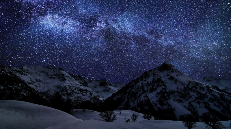 Wallpaper Night Sky, 5k, 4k wallpaper, 8k, Stars, night, mountains, nebula,  Nature #5497