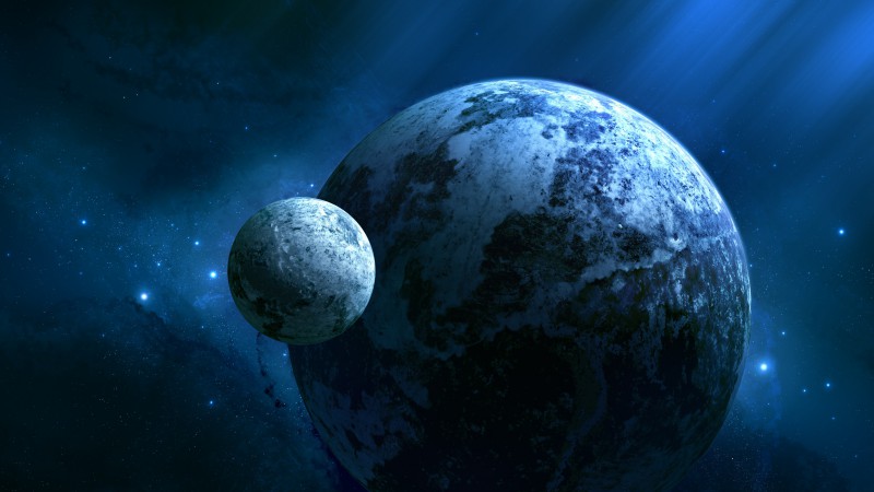 Kepler-452b, Exoplanet, Planet, space, stars (horizontal)