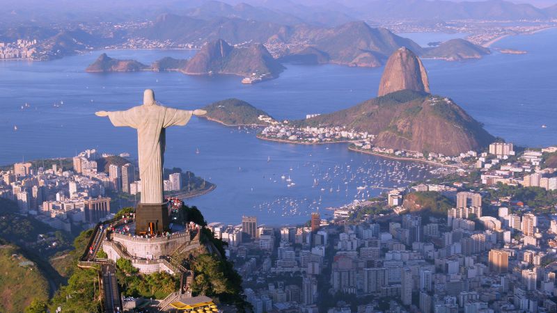 Christ the Redeemer, Rio de Janeiro, Brazil, Tourism, Travel (horizontal)