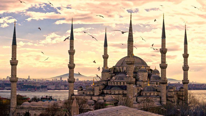 Sultan Ahmed Mosque, Istanbul, Turkey, Travel, Tourism (horizontal)