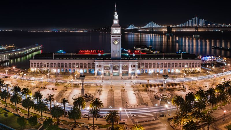 Ferry Building, San Francisco, California, USA, travel, tourism (horizontal)