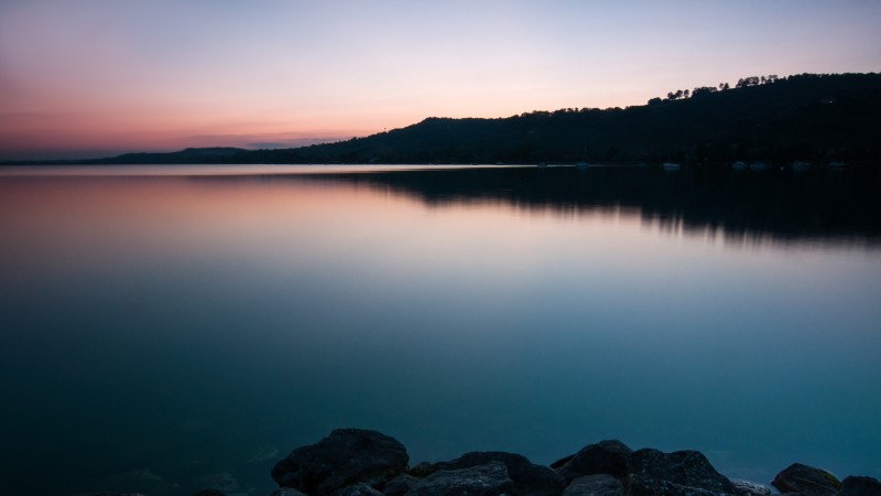 Murtensee, 4k, HD wallpaper, lake, murten, sunset, sunrise (horizontal)