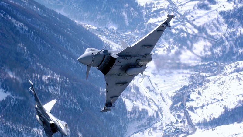 Eurofighter Typhoon, attack, aircraft, fighter, Royal Air Force, German Air Force, Italian Air Force, Spanish Air Force (horizontal)