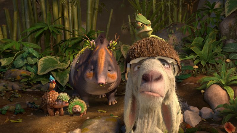 Robinson Crusoe, parrot, goat, Hedgehog, Best Animation Movies, cartoon (horizontal)