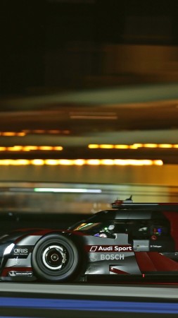 Audi R18 e-tron quattro LMP1, hydrid, sport car, race car (vertical)