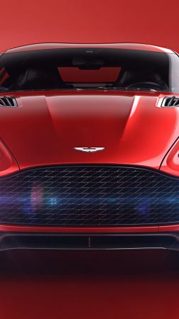 Aston Martin Vanquish Zagato, red, supercar, Zagato (vertical)