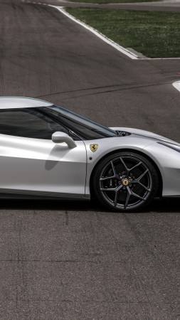 Ferrari 458 MM Speciale, sport car, white (vertical)