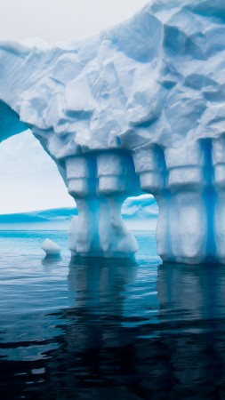 Antarctica, 5k, 4k wallpaper, iceberg, blue, water, ocean, sea, reflection (vertical)